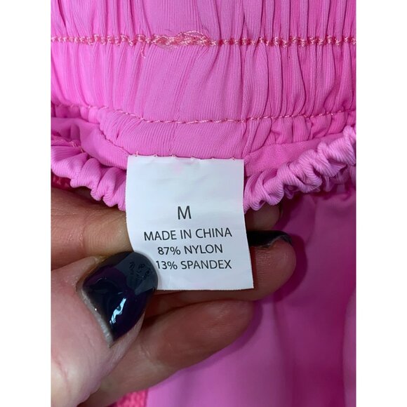 LuoGongZi Womens Elastic Waist Pink Running Shorts M - Picture 5 of 6